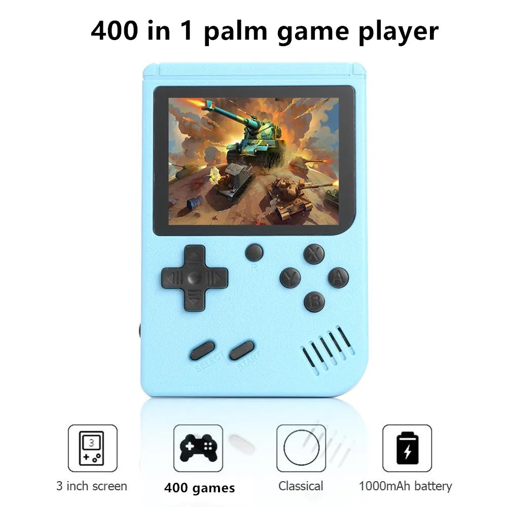 400 Oyunlu taşınabilir Retro Video konsolu 3.0 inç renkli LCD ekran oyunları